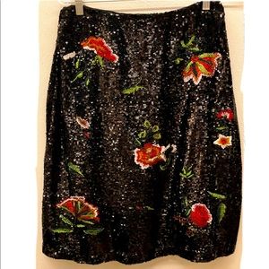 Above knee sequin and embroidered Maeve skirt.